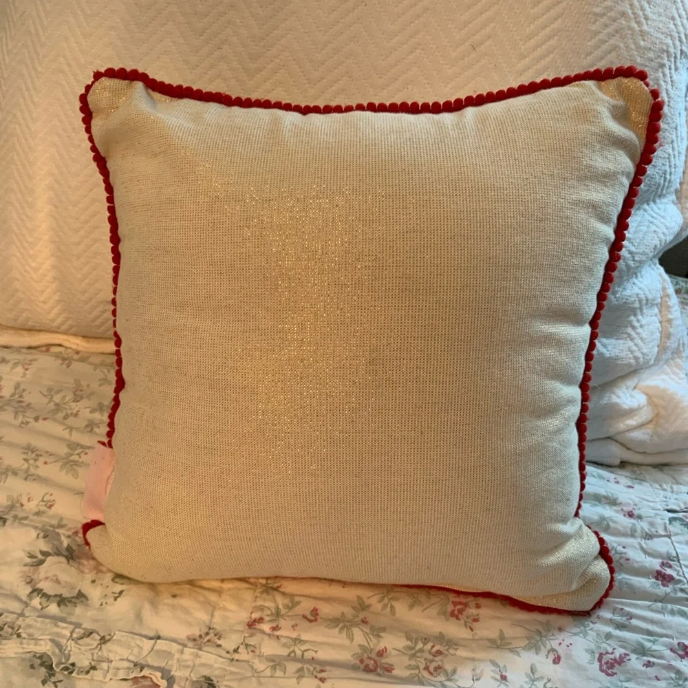XOXO Red Heart Beaded Pillow